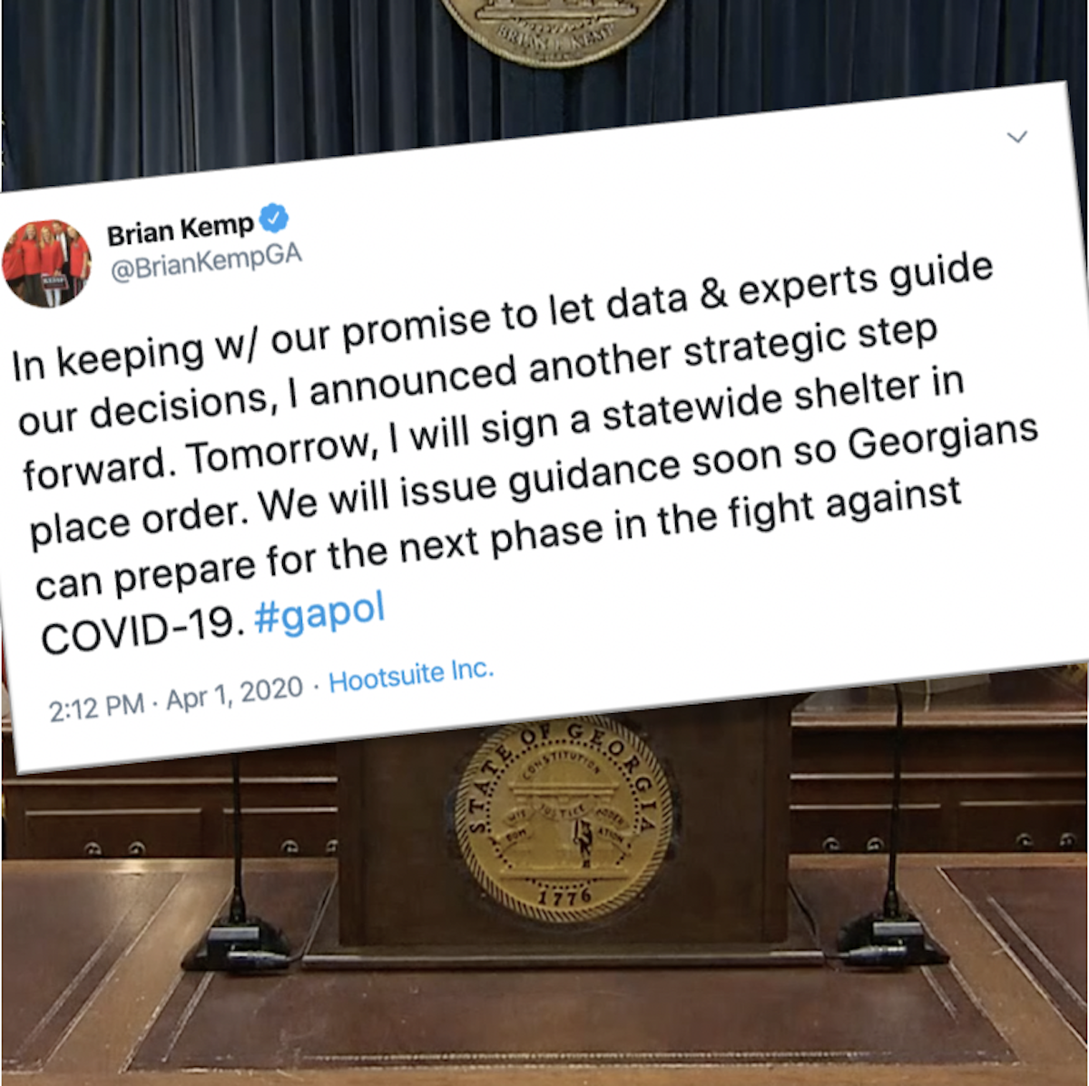 Brian Kemp Shelter In Place - COVID-19 - Georgia