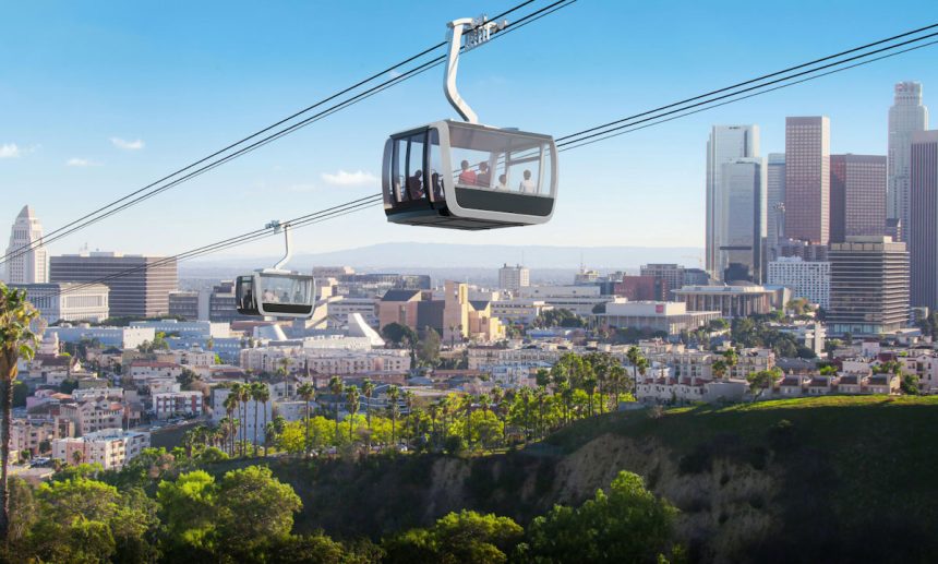 Los Angeles aerial Rapid Transit LA ART Gondala Rendering 1