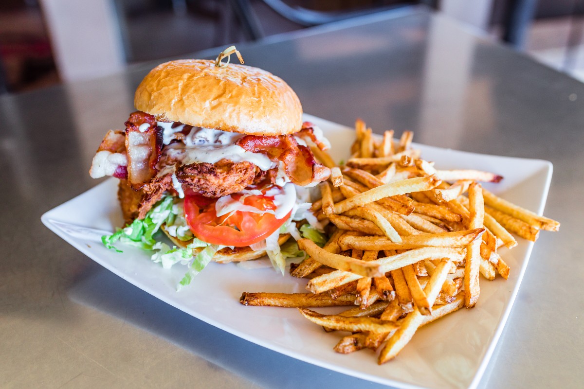 The District Kitchen and Saloon's Crispy Chicken Bacon Ranch Sandwich.