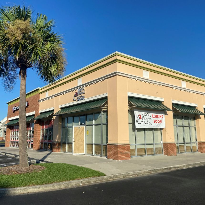 The exterior of Mario's Peruvian Chicken's future location in north charleston