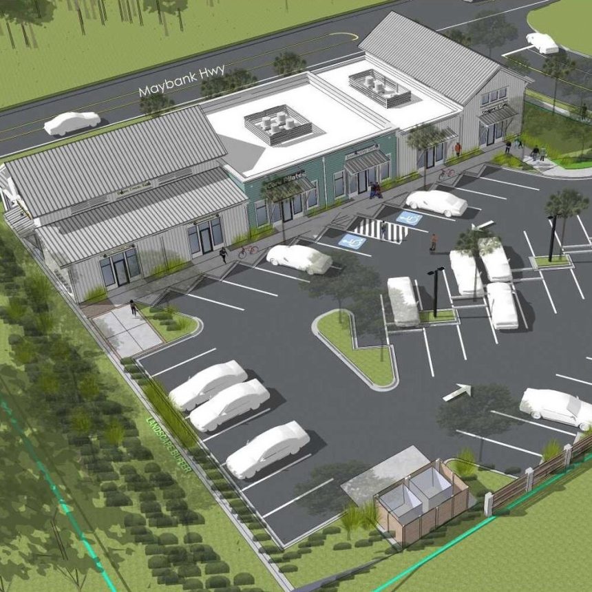 A rendering of the new shopping center.