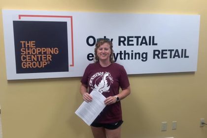 Head Brewer Maggie Emerson during the lease signing for Maroon Brew Co. on Sept. 12, 2023 | Photo: Official