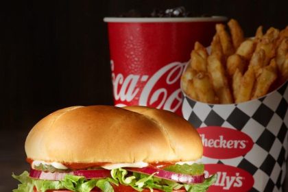 a burger fries and drink combo as served at the new checkers restaurant franchise that will open in West Ashley later this year