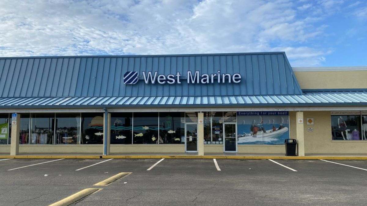 This image shows a Florida-based West Marine store that may soon be closed