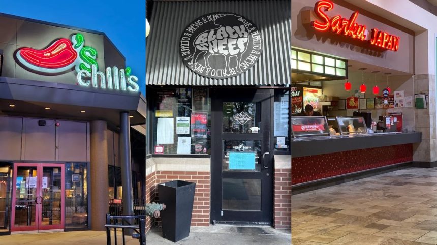 Chili's Grill & Bar, Black Sheep Burrito and Brews, and Sarku Japan