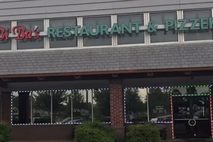 Exterior of BiBa’s Italian Restaurant in Lawrenceville, GA