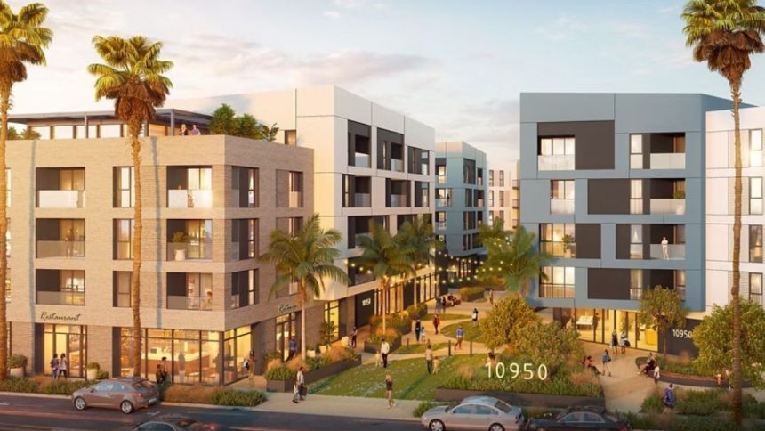 Hudson Pacific Properties plans a mixed use redevelopment at 10950 Washington Boulevard that will offer 508 apartments and public open space.