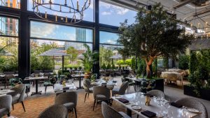 The new restaurant features a sizzling steak program.