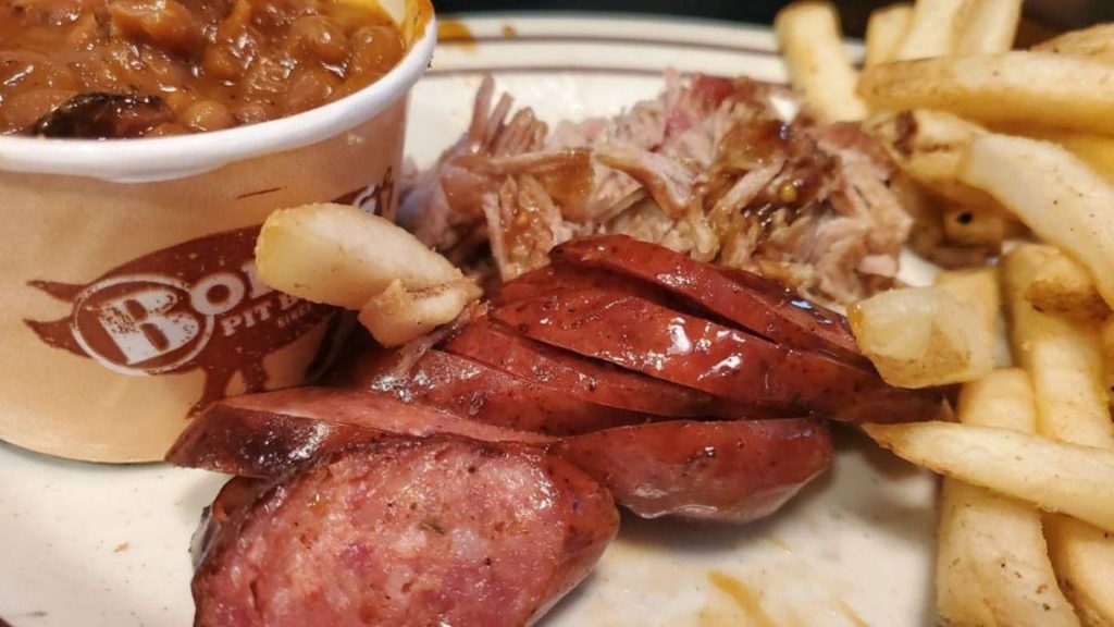 Some highlights are hand cut fried squash BBQ cheese fries, Bono’s smoked wings, beef brisket, and St. Louis Ribs.