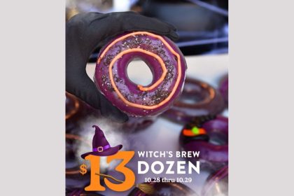 Krispy Kreme is brewing up something sweet this Halloween with its limited-edition Witch’s Brew Dozen doughnuts, available for a short time only.