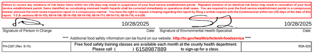 Follow-up inspection