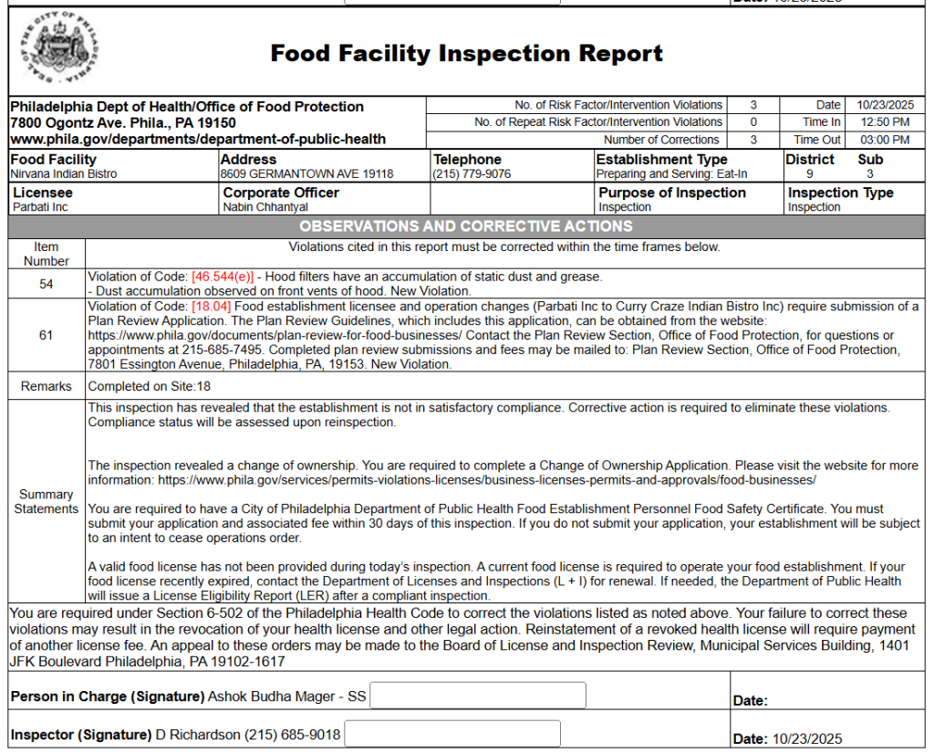 Reinspection notice