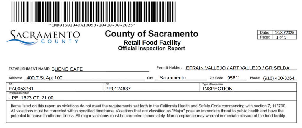Sacramento patrons stop by Bueno Cafe for its menu highlights featuring Delicioso Mocha, Honey Lavender Latte, and Dulce Espresso.