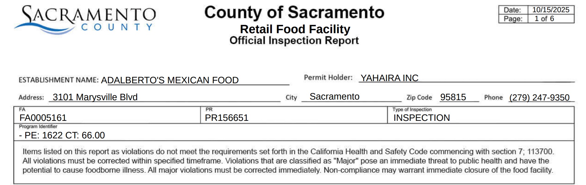 Food handler cards were incomplete/missing