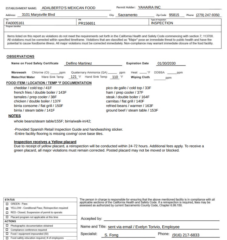 Inspectors found raw meats stored above ready-to-eat ham and cheese in the prep cooler, and packaged raw ground beef mixed with ham and shredded pork in the walk-in.