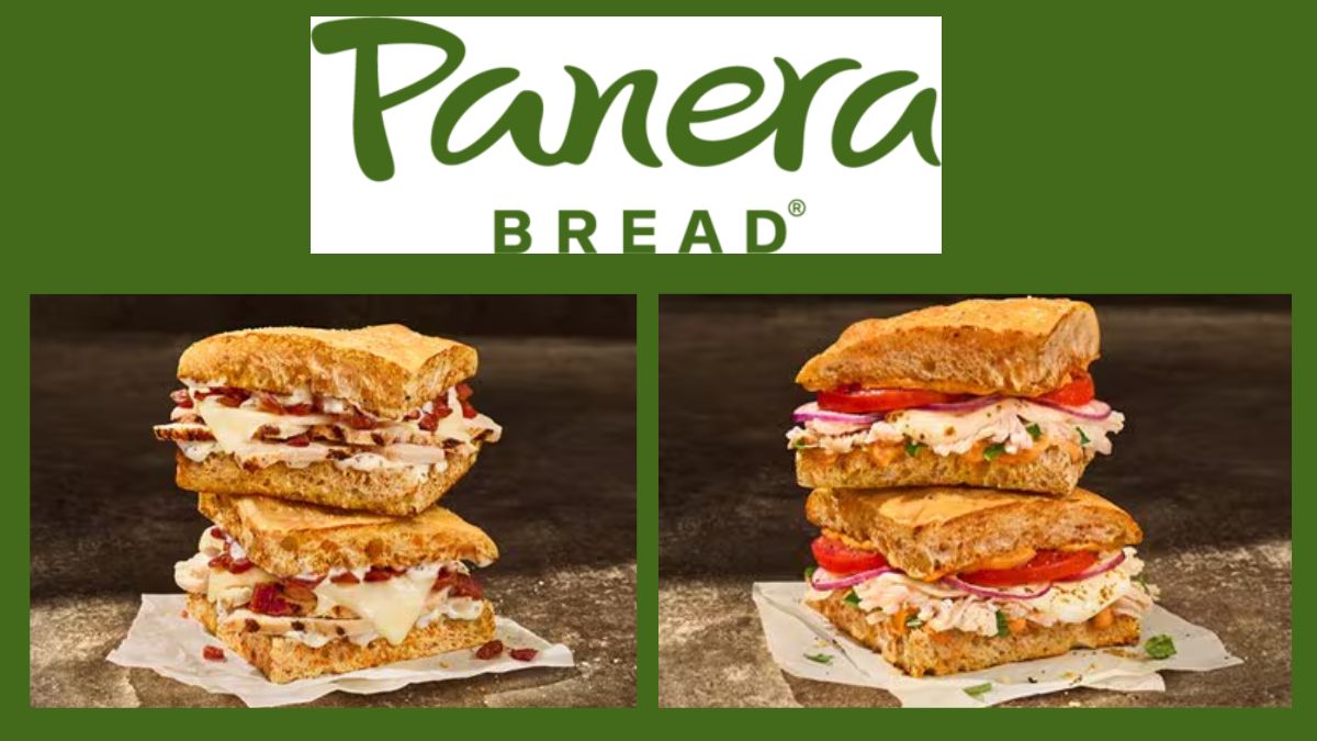 Logo and sandwiches from Panera Bread