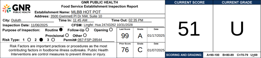 MLBB Hot Pot was cited for health code violations in Atlanta