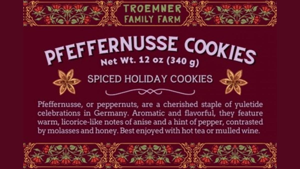 Troemner Family Farm has issued an allergy alert for Pfeffernusse cookies due to undeclared milk, wheat, and soy, prompting a recall.
