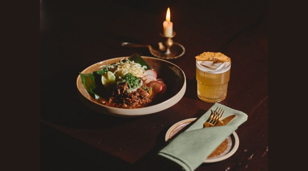 Food served Cuevacía in Colony Square