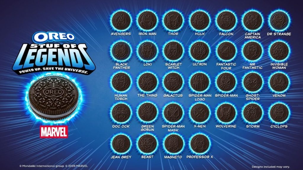 These are the 32 unique embossed superhero and villain cookie designs (Source: prnewswire.com)