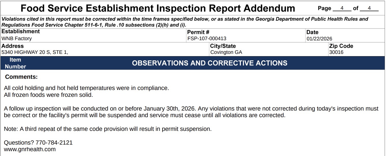 The report mentioned that the back door of the facility was left open. The person in charge closed the back door.