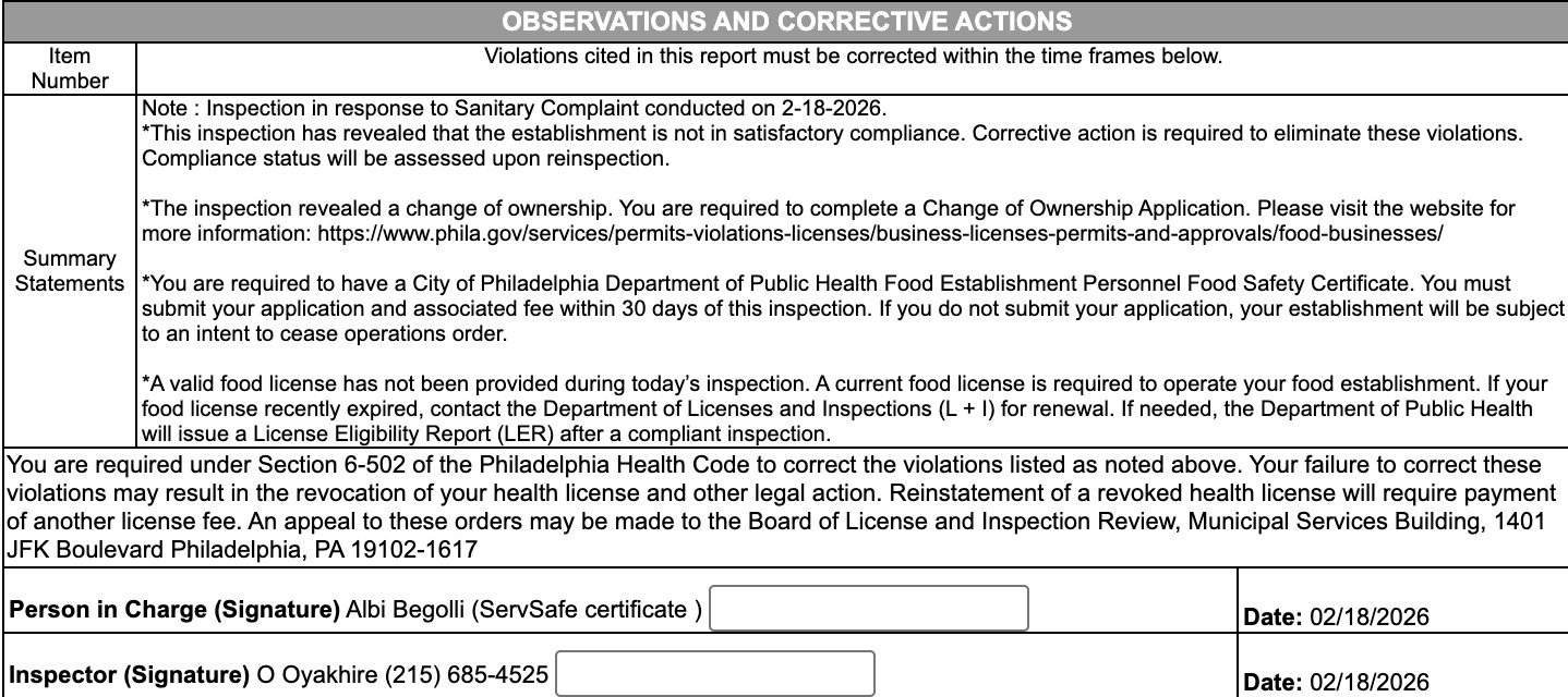 Bill's Family Pizza was flagged for evidence of rodents and grease accumulations in the facility.