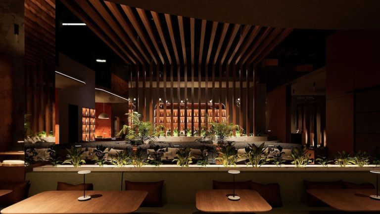 Interior rendering of SPICE Atlanta restaurant in Midtown