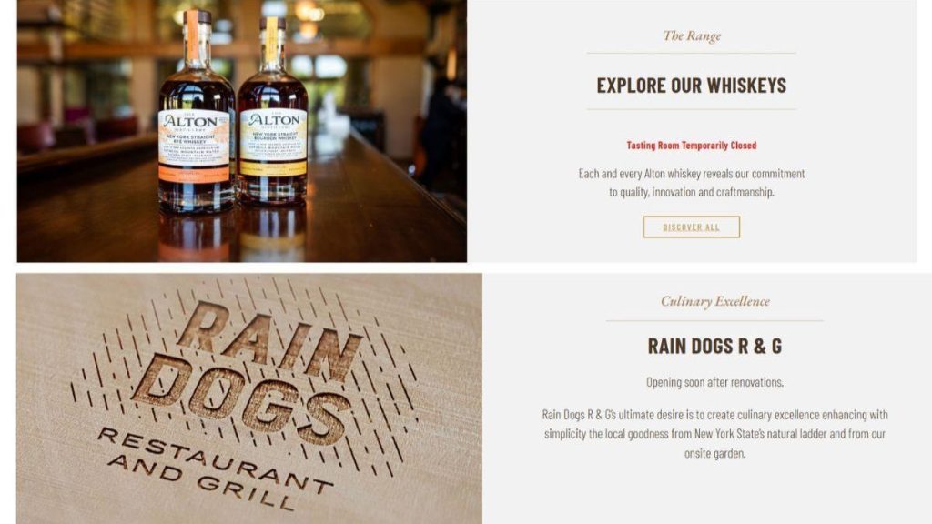 This image shows current operational status of Alton Distillery