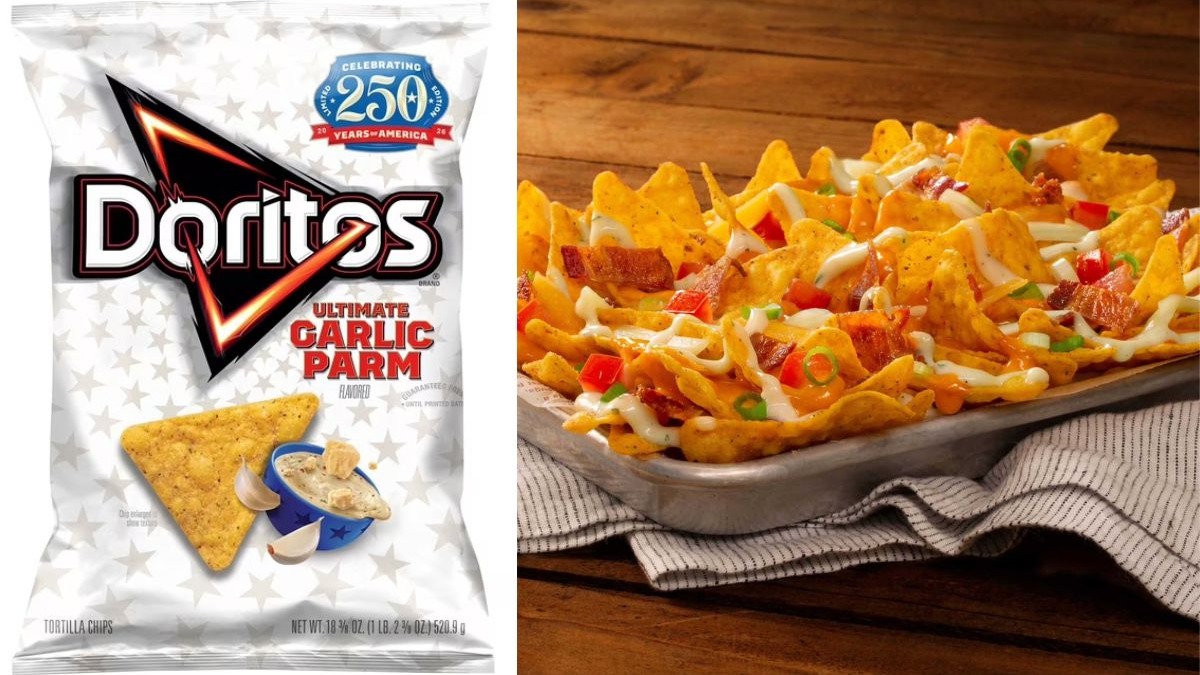 A representative image of a pack of Doritos Ultimate Garlic Parm and its nacho salad