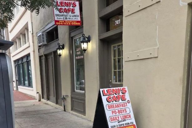Exterior view and entrance of Leni’s Cafe in New Orleans