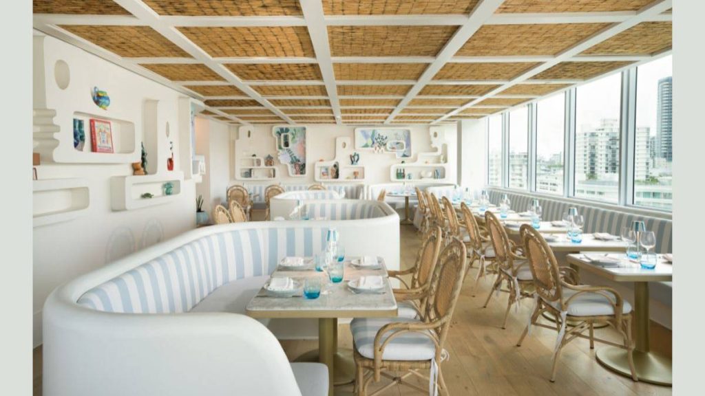 This image shows an inside view of Vilebrequin La Plage.