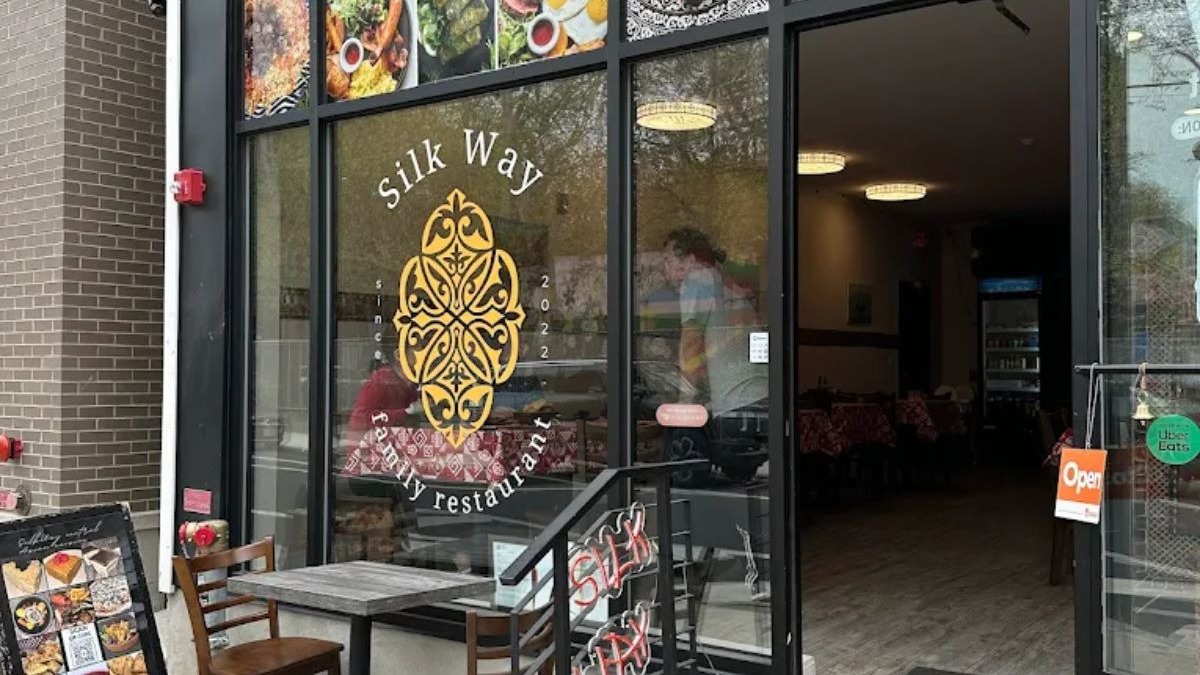 Entrance of Silk Way restaurant in Philadelphia (Google Photos by Kulzhiyan Kenesovna Baldwin)