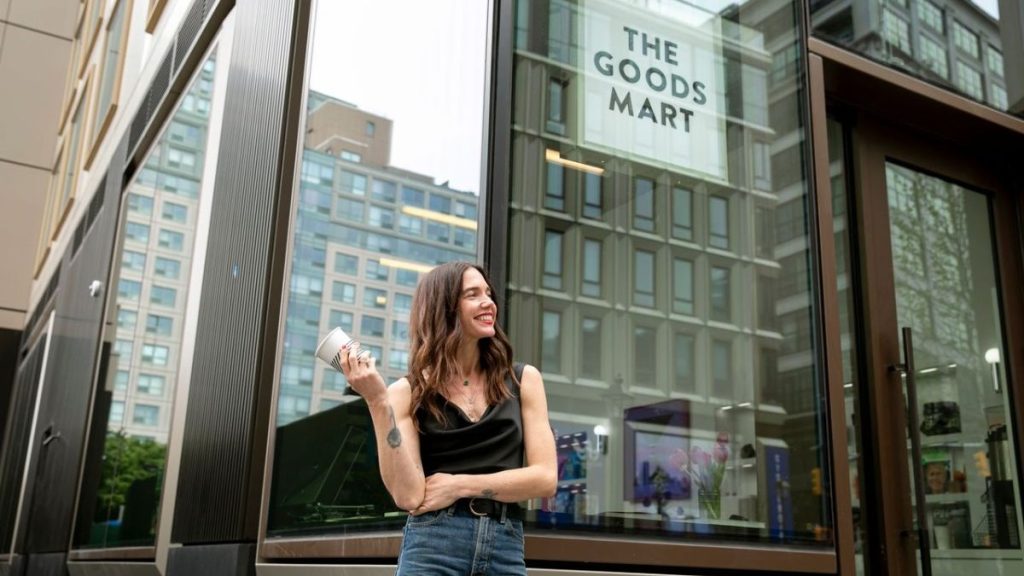 Founder Rachel Krupa outside one of the Goods Mart stores