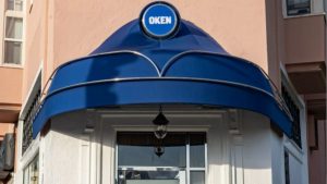 This is a storefront view of Oken