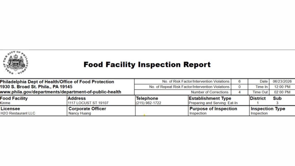 Screenshot of Kinme Inspection Report