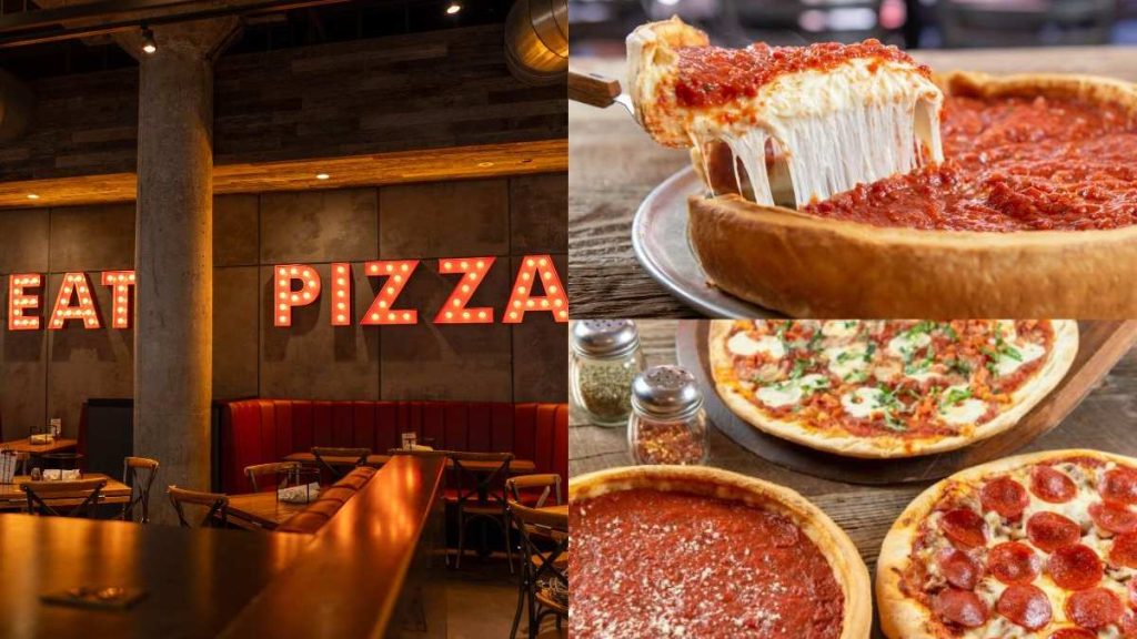 This image shows pizzas served at Giordano's