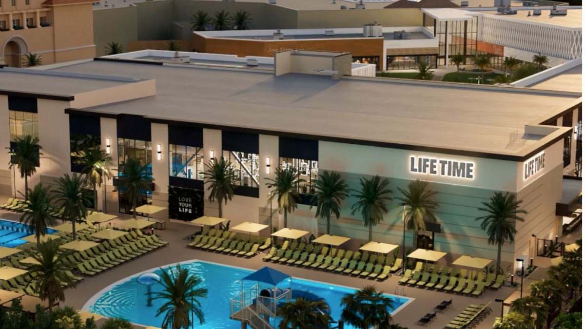 This is an aerial View of Life Time Brea