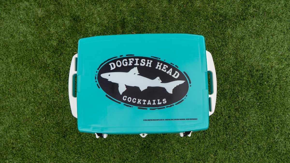 Dogfish Head is bringing a limited-edition cooler with a hidden compartment designed to keep favorite canned cocktails tucked away.