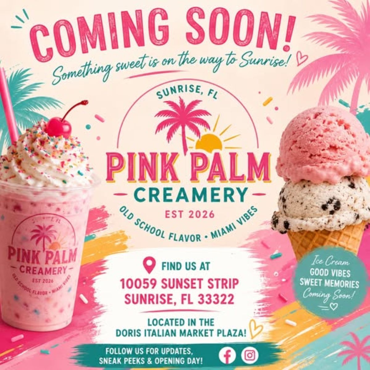 Pink Palm Creamery Bringing Sweet Treats to Sunrise
