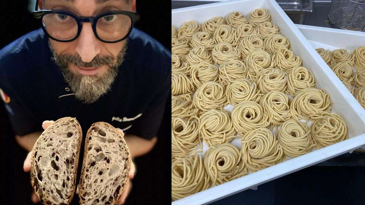 Image of owner and chef Fabio Brunocilla and food items at the Italian restaurant (brunositaliantaste.com)