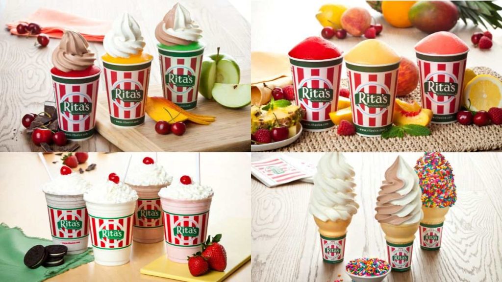 This image shows different menu offerings by the dessert chain.