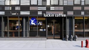 This is a rendering of the new Luckin Coffee store in Manhattan
