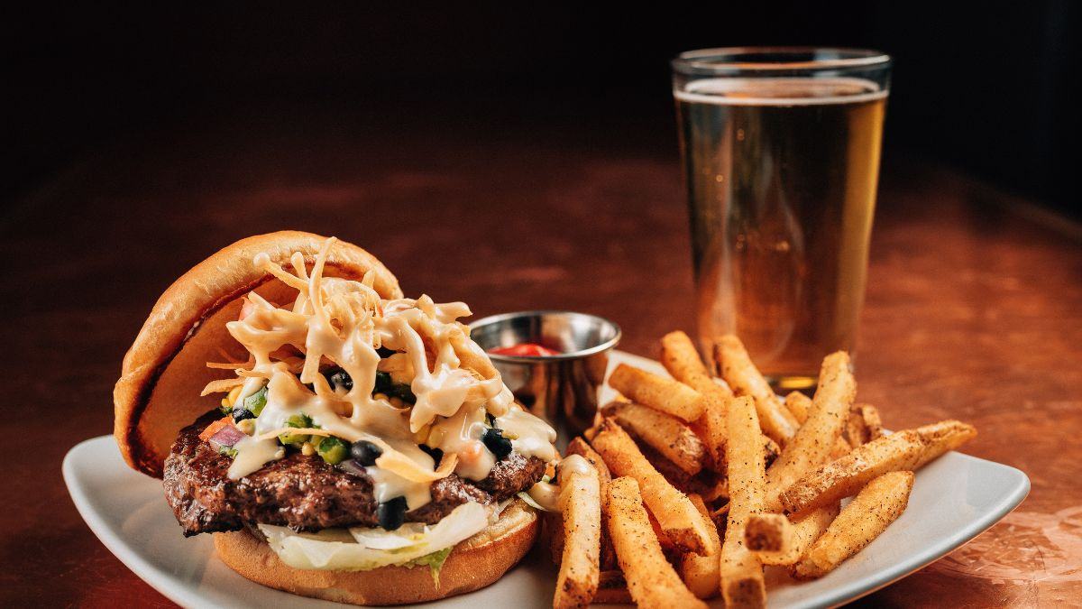 Old Town Pour House Tex Mex Burger served at Old Town Pour House (Old Town Pour House PR)