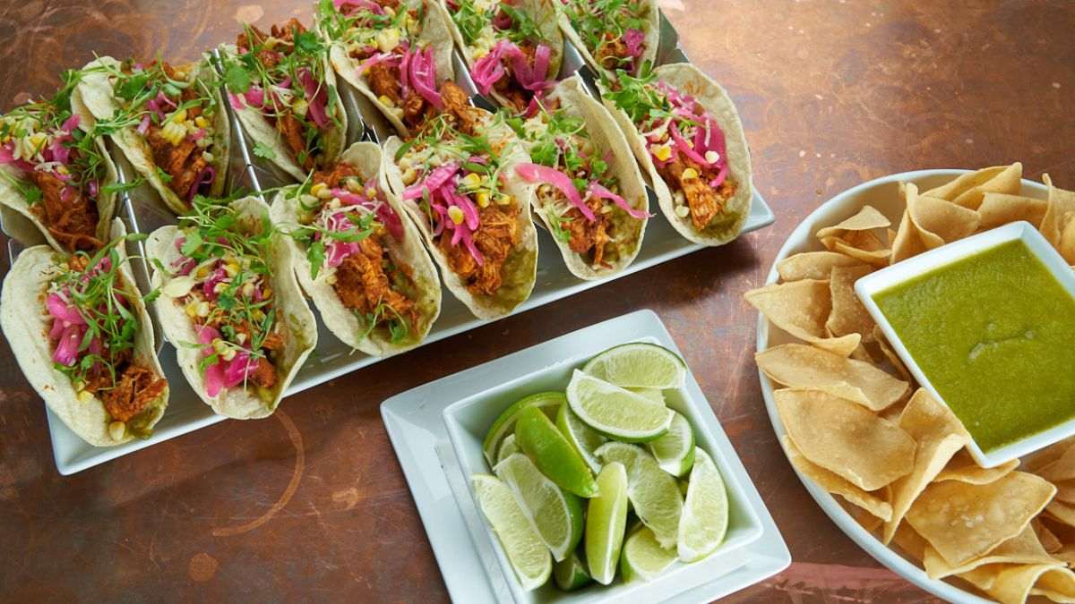 Old Town Pour House Chicken Tinga Tacos from the menu (Old Town Pour House PR)