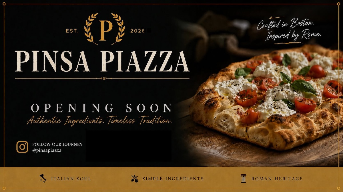 Pinsa Piazza to Serve Roman Pinsa in Boston's North End