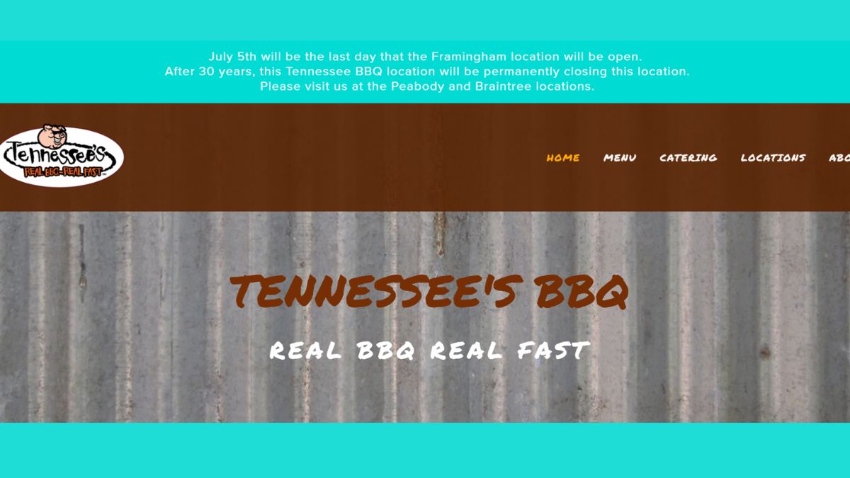Screenshot of the closing posted on website