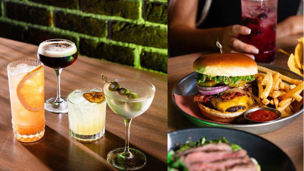 Image of beverages and burger served at Shark Club (Shark Club PR)