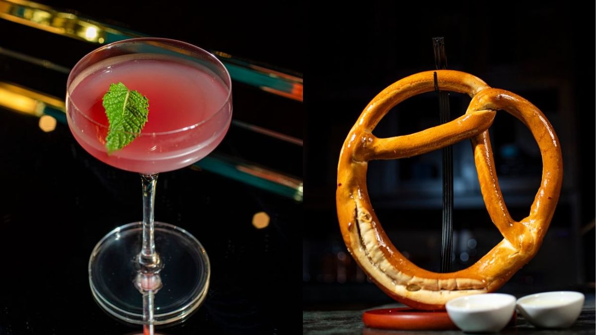 Uptown Sporting Club Violet Hour and One Big Pretzel from the menu