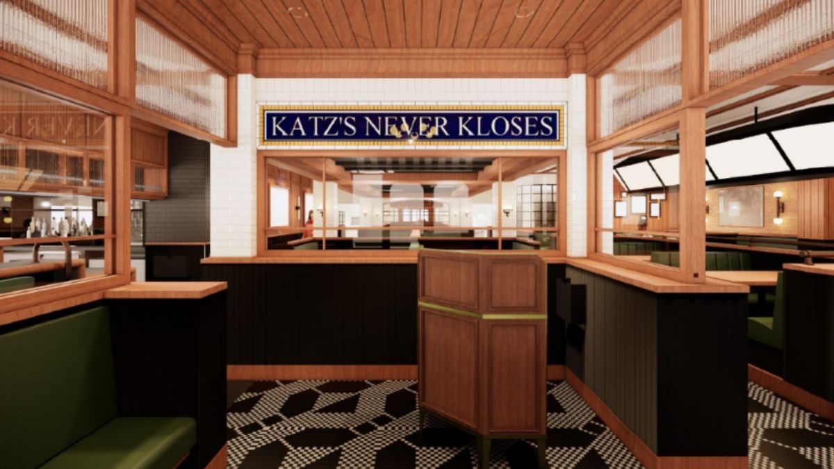 Front interior view of Katz’s Never Kloses (Katz’s PR)
