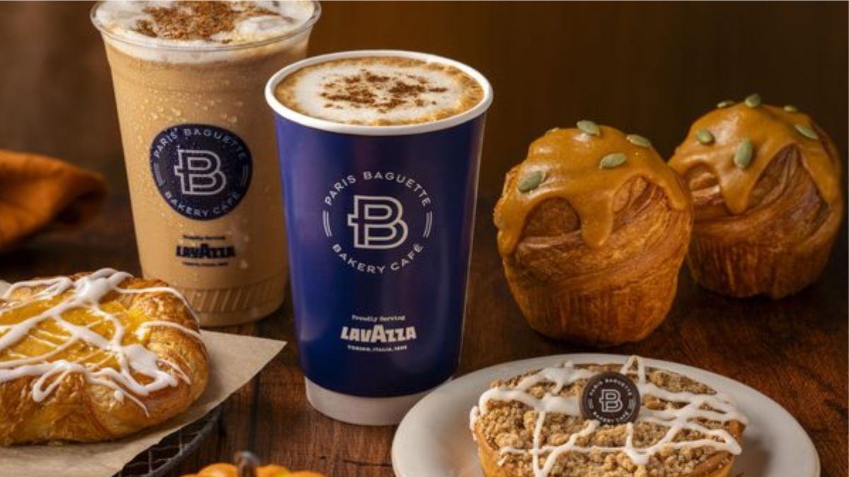 This image shows Paris Baguette’s pumpkin flavor items for this fall season.